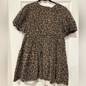 Entro Brown Leopard Print Women’s Dress